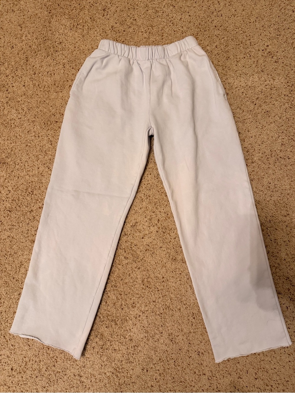 Brandy Melville White Elastic Waist Sweatpants